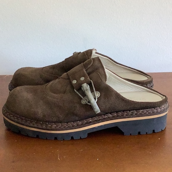 Geier Wally Airstream Women's Mules US 7.5 Brown Slide Clogs R-Toe Shoes - Picture 2 of 6